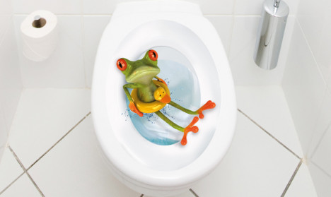 WC Aufkleber Frosch mit Rettungsring