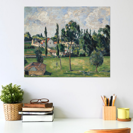 Poster Paul Cézanne - Landschaft mit Wasserleitung (Paysage avec Conduite d'Eau)