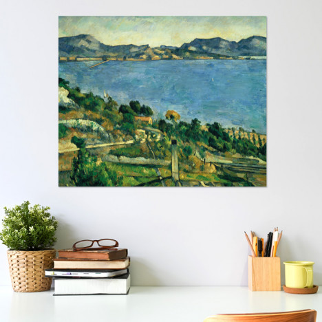 Poster Paul Cézanne - L'Estaque. Landschaft im Golf von Marseille