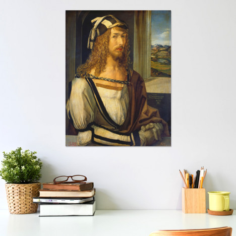 Poster Albrecht Dürer - Selbstbildnis mit Landschaft