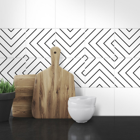 Muster Fliesenaufkleber Labyrinth für die Küche