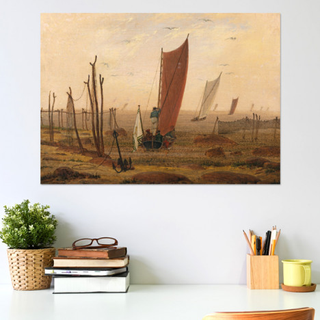 Poster Caspar David Friedrich - Der Morgen. Ausfahrende Boote