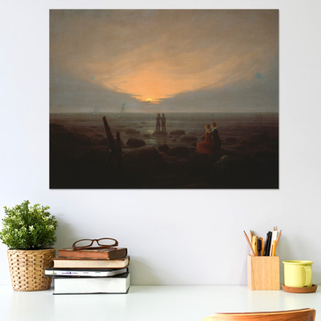 Poster Caspar David Friedrich - Mondaufgang über dem Meer