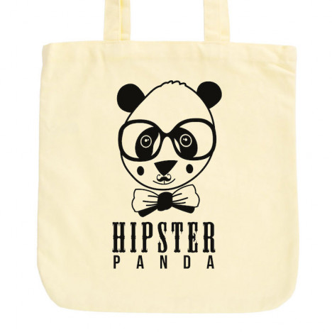 JUNIWORDS Pastell Jutebeutel Hipster Panda