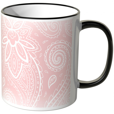 JUNIWORDS Tasse Schnörkel Rose-Weiß