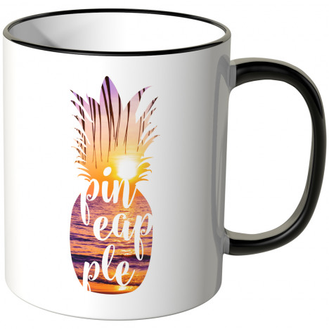 JUNIWORDS Tasse Ananas Design-3-Sonnenuntergang