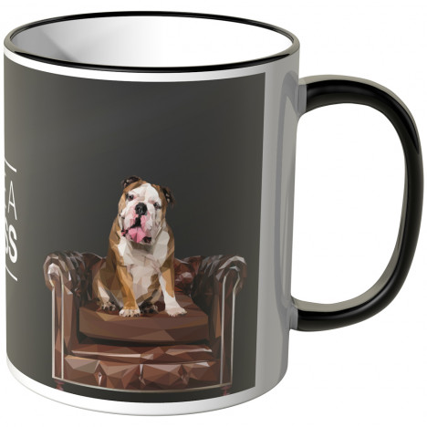 JUNIWORDS Tasse Bulldogge "LIKE A BOSS" - Schwarz