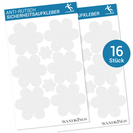 Anti-Rutsch-Sticker Flowers, 16 Stück