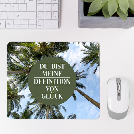 JUNIWORDS Mousepad Du bist meine Definition von Glück