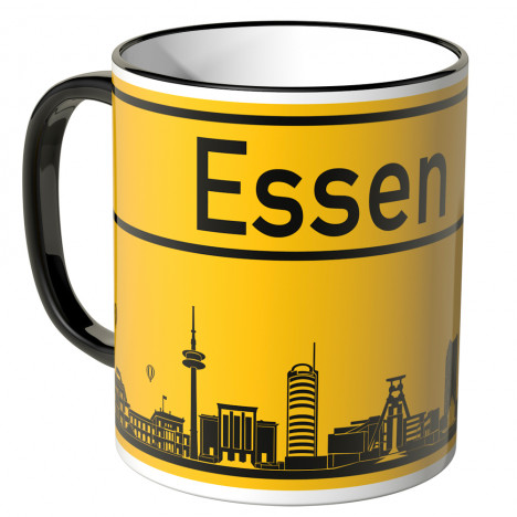 JUNIWORDS Tasse Ortsschild Skyline Essen