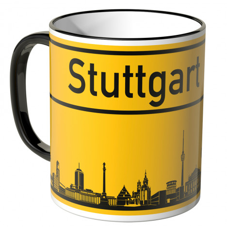 JUNIWORDS Tasse Ortsschild Skyline Stuttgart