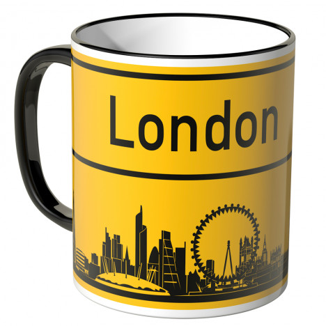 JUNIWORDS Tasse Ortsschild Skyline London