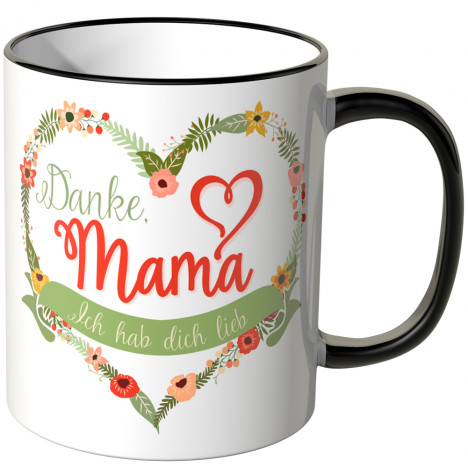 JUNIWORDS Tasse Danke. Mama ich hab dich lieb.