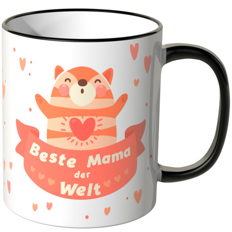 JUNIWORDS Tasse Beste Mama der Welt mit süßer Katze