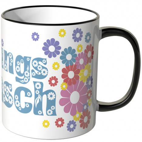 JUNIWORDS Tasse Lieblingsmensch mit Blümchen