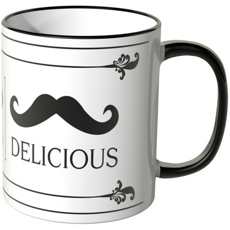 JUNIWORDS Tasse Delicious mit Schnurrbart