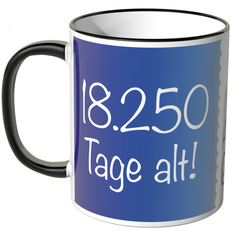 JUNIWORDS Tasse 18.250 Tage alt! (50 Jahre) - blau