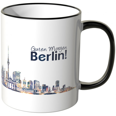 JUNIWORDS Tasse "Guten Morgen Berlin!" Skyline bei Nacht