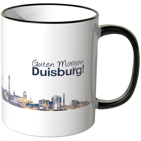 JUNIWORDS Tasse "Guten Morgen Duisburg!" Skyline bei Nacht