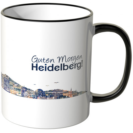 JUNIWORDS Tasse "Guten Morgen Heidelberg!" Skyline bei Nacht