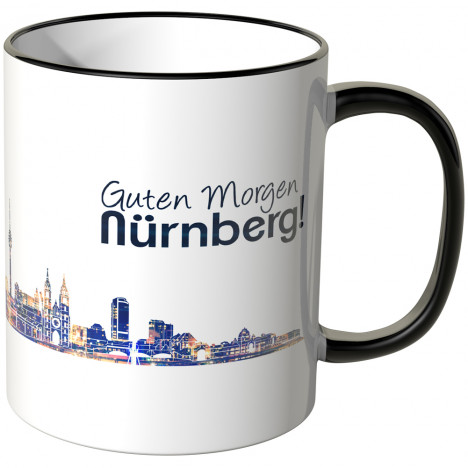 JUNIWORDS Tasse "Guten Morgen Nürnberg!" Skyline bei Nacht