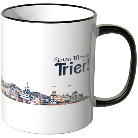 JUNIWORDS Tasse "Guten Morgen Trier!" Skyline bei Nacht