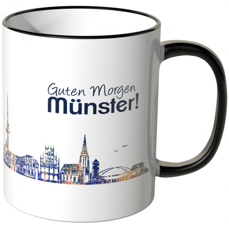 JUNIWORDS Tasse "Guten Morgen Münster!" Skyline bei Nacht