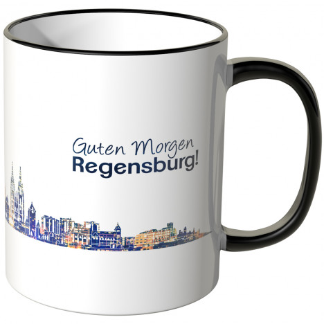 JUNIWORDS Tasse "Guten Morgen Regensburg!" Skyline bei Nacht