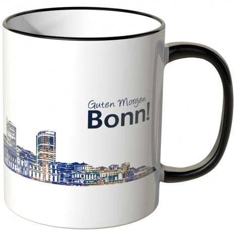 JUNIWORDS Tasse "Guten Morgen Bonn!" Skyline bei Nacht