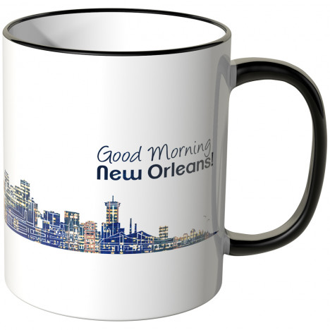 JUNIWORDS Tasse "Good Morning New Orleans!" Skyline bei Nacht