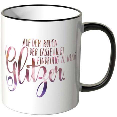 JUNIWORDS Tasse Auf dem Boden der Tasse liegt eindeutig zu wenig Glitzer.