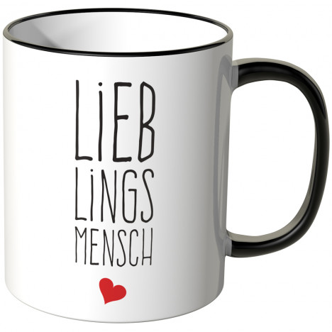 JUNIWORDS Tasse Lieblingsmensch unterteilt mit Herzchen