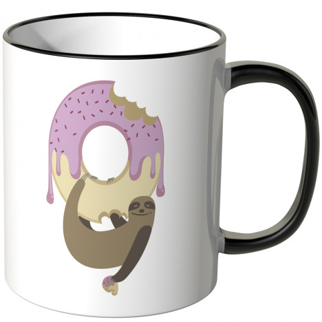 donut faultier tasse