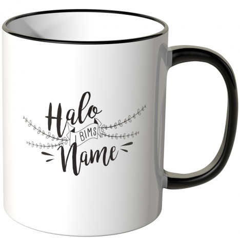 JUNIWORDS personalisierte Tasse Halo I bims *Name*