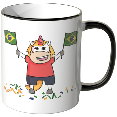JUNIWORDS Tasse Brasilien Einhorn Flagge