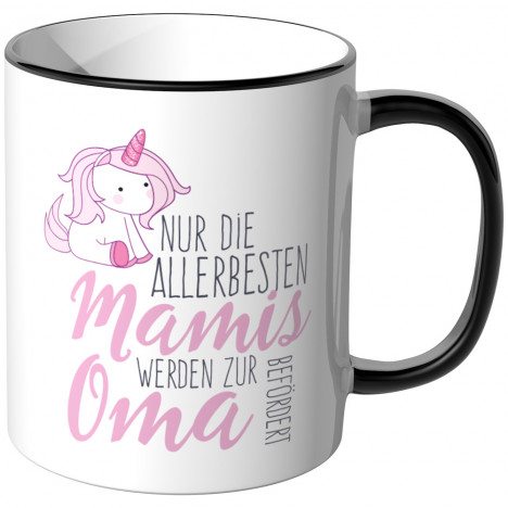 JUNIWORDS Tasse Nur die allerbesten Mamis werden zur Oma befördert - Motiv 19