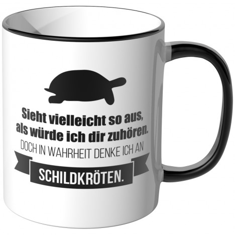 JUNIWORDS Tasse Sieht vielleicht so aus, als würde ich dir zuhören. - Schildkröten