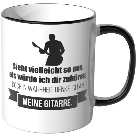 JUNIWORDS Tasse Sieht vielleicht so aus, als würde ich dir zuhören - Gitarre