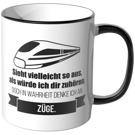 JUNIWORDS Tasse Sieht vielleicht so aus, als würde ich dir zuhören - Züge