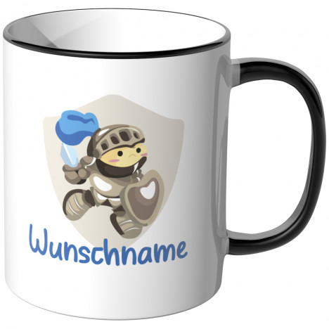 JUNIWORDS Tasse Ritter mit Schwert und Wunschname