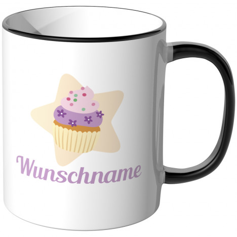 JUNIWORDS Tasse Cupcake mit Wunschname - Motiv 3