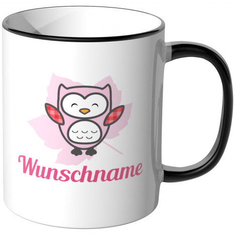 JUNIWORDS Tasse Eule mit Wunschname