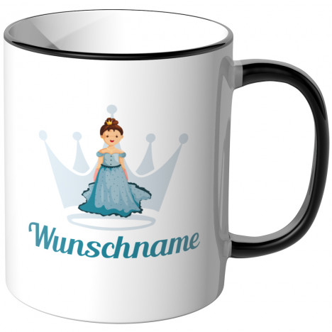 JUNIWORDS Tasse Prinzessin Pink mit Wunschname