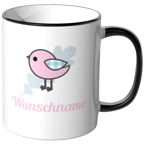 JUNIWORDS Tasse Vogel mit Wunschname - Motiv 3