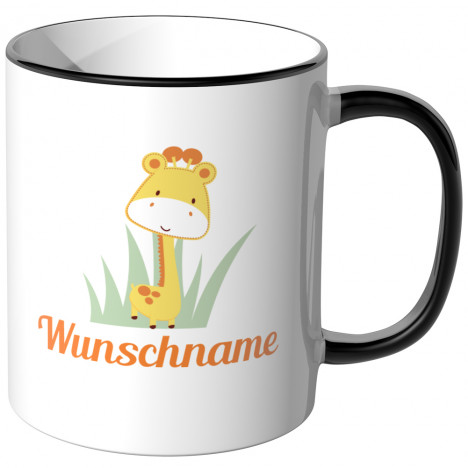 JUNIWORDS Tasse Giraffe mit Wunschname