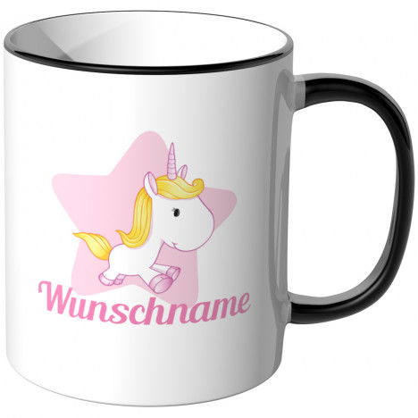 JUNIWORDS Tasse Einhorn mit Wunschname