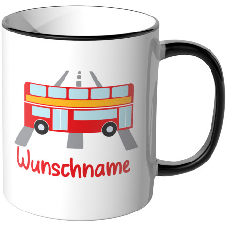 JUNIWORDS Tasse Bus mit Wunschname