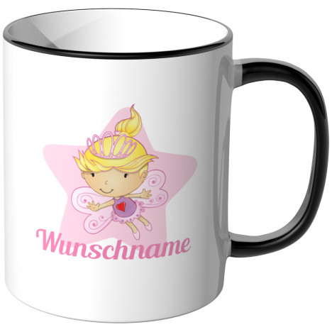 JUNIWORDS Tasse Fee mit Wunschname - Motiv 1