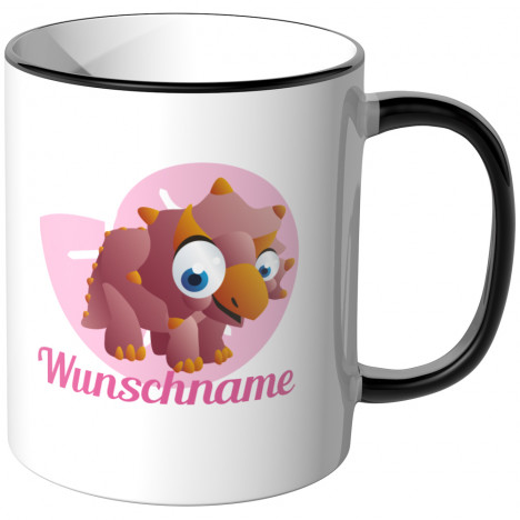 JUNIWORDS Tasse Triceratops mit Wunschname