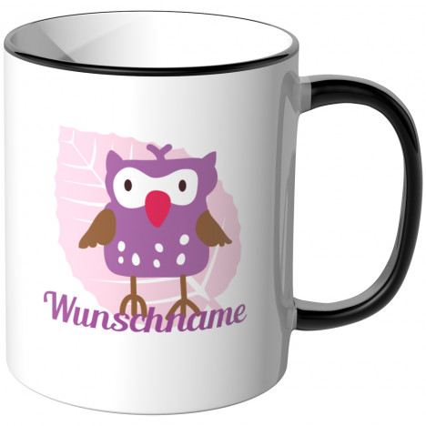 JUNIWORDS Tasse Eule mit Wunschname - Motiv 6